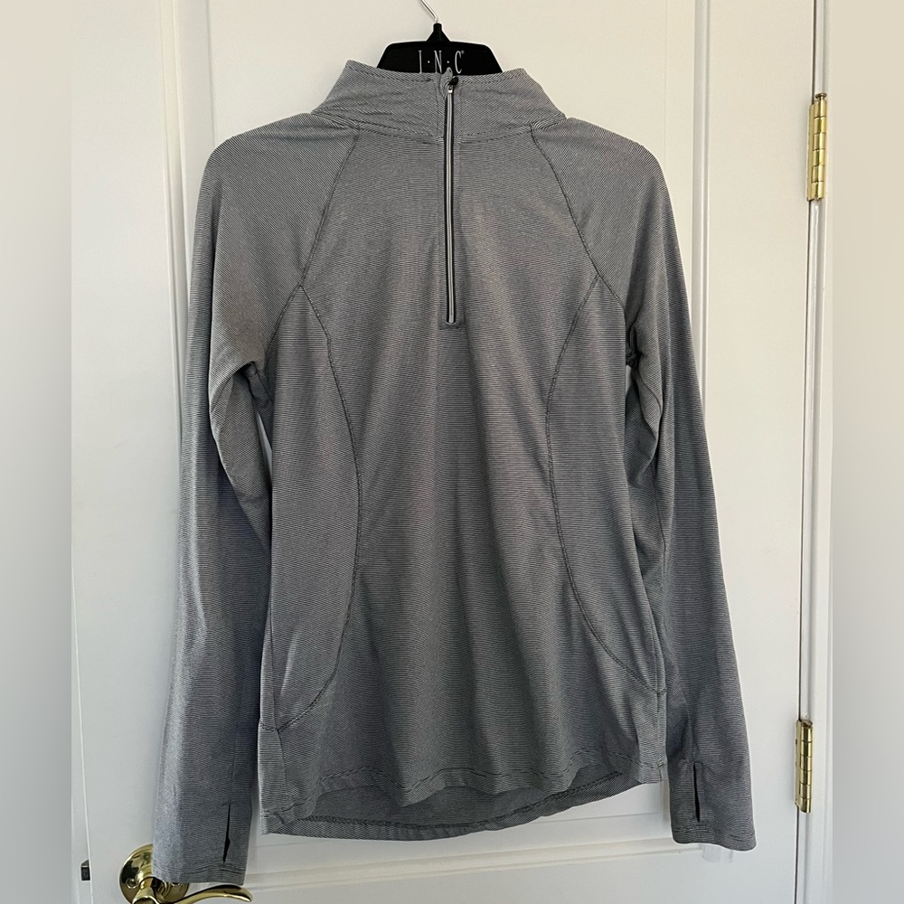 RBX Gray and white tiny stripes Quarter-Zip Pullover size S